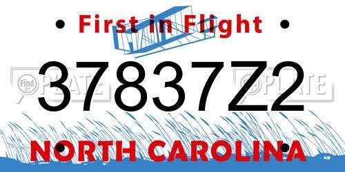 37837Z2 North Carolina License Plate