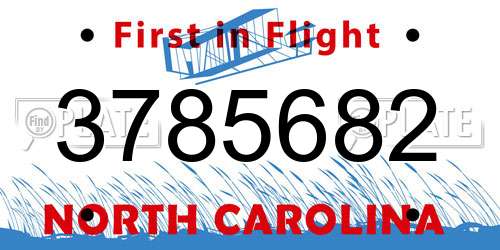 3785682 North Carolina License Plate