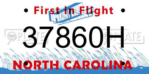 37860H North Carolina License Plate
