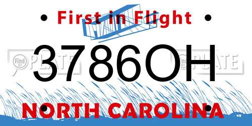 3786OH North Carolina License Plate