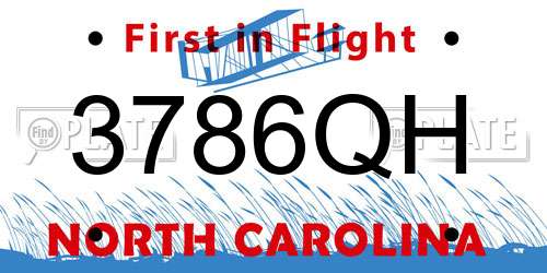 3786QH North Carolina License Plate