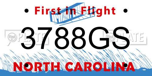 3788GS North Carolina License Plate