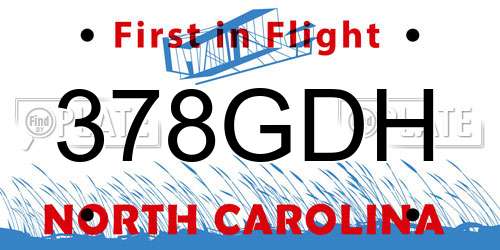 378GDH North Carolina License Plate