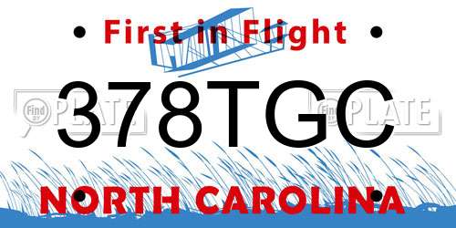 378TGC North Carolina License Plate