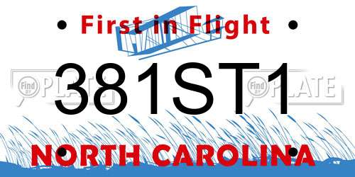 381ST1 North Carolina License Plate