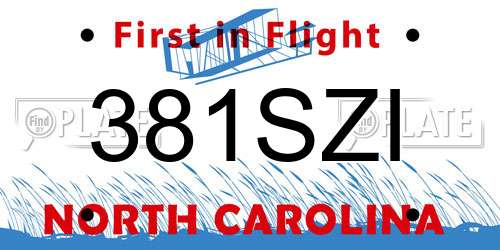 381SZI North Carolina License Plate