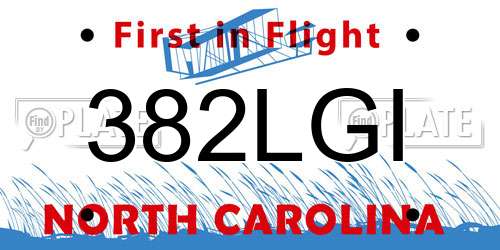 382LGI North Carolina License Plate