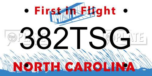 382TSG North Carolina License Plate