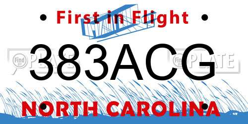 383ACG North Carolina License Plate