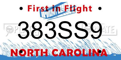 383SS9 North Carolina License Plate