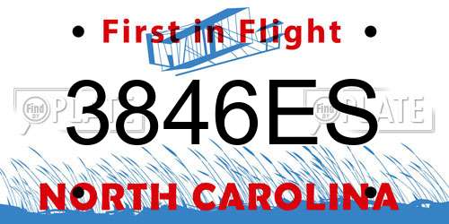 3846ES North Carolina License Plate
