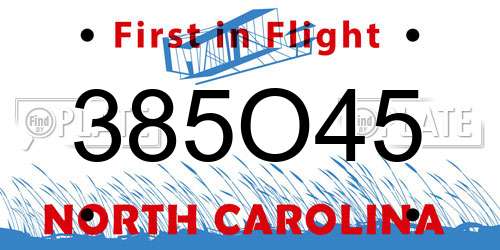385O45 North Carolina License Plate