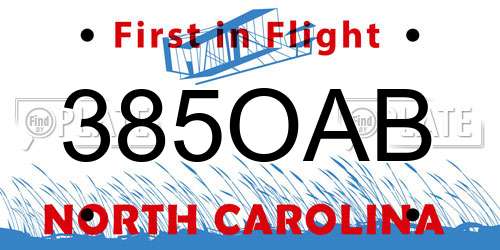 385OAB North Carolina License Plate
