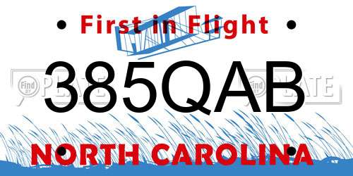 385QAB North Carolina License Plate