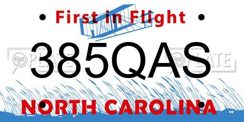 385QAS North Carolina License Plate