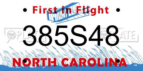 385S48 North Carolina License Plate