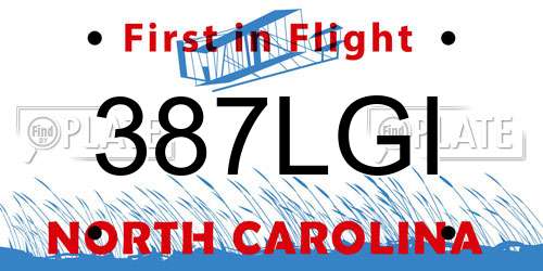 387LGI North Carolina License Plate
