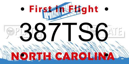 387TS6 North Carolina License Plate