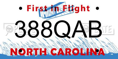 388QAB North Carolina License Plate