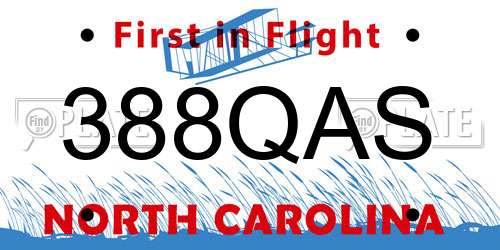 388QAS North Carolina License Plate