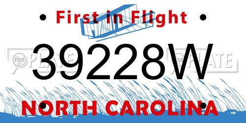 39228W North Carolina License Plate