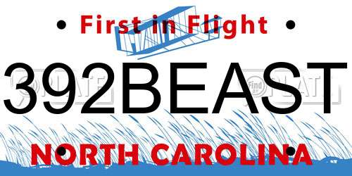 392BEAST North Carolina License Plate