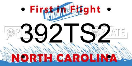 392TS2 North Carolina License Plate