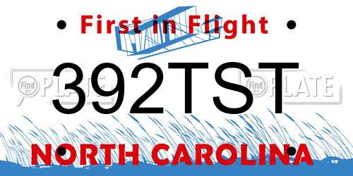392TST North Carolina License Plate