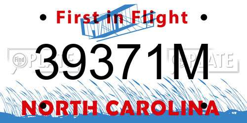 39371M North Carolina License Plate