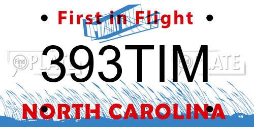 393TIM North Carolina License Plate