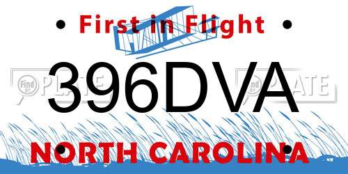 396DVA North Carolina License Plate