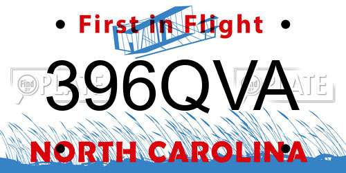 396QVA North Carolina License Plate