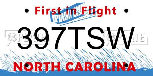 397TSW North Carolina License Plate