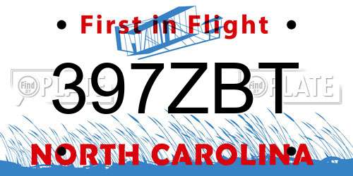 397ZBT North Carolina License Plate