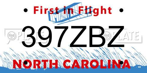 397ZBZ North Carolina License Plate
