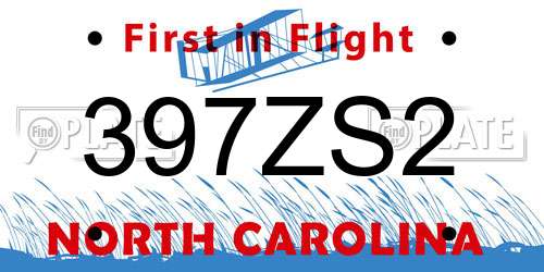 397ZS2 North Carolina License Plate