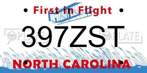 397ZST North Carolina License Plate