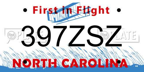 397ZSZ North Carolina License Plate