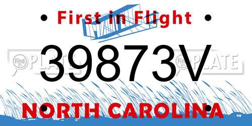 39873V North Carolina License Plate