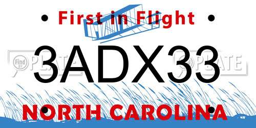 3ADX33 North Carolina License Plate