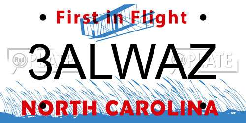 3ALWAZ North Carolina License Plate