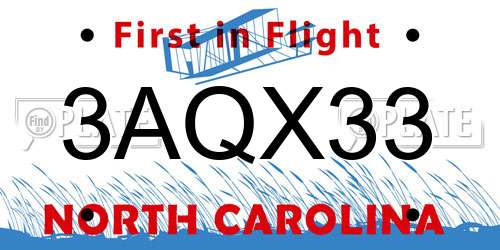 3AQX33 North Carolina License Plate