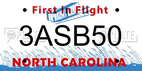 3ASB50 North Carolina License Plate