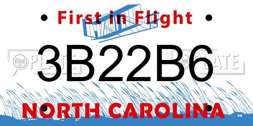3B22B6 North Carolina License Plate