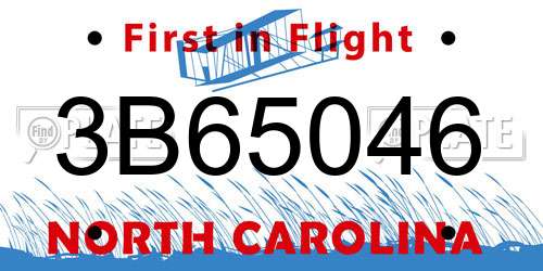 3B65046 North Carolina License Plate