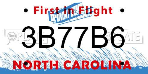 3B77B6 North Carolina License Plate