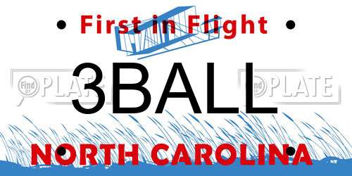 3BALL North Carolina License Plate