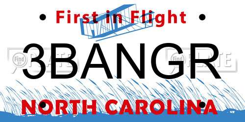 3BANGR North Carolina License Plate