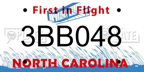 3BB048 North Carolina License Plate