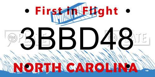 3BBD48 North Carolina License Plate